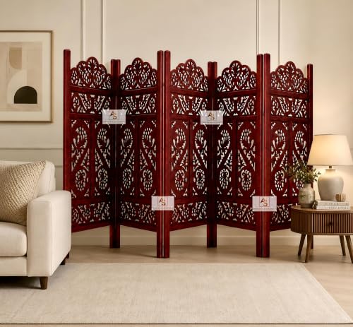 Image of Partition for Living Room,Divider,Partition Wall Divider Screen Separator, Wall Panel Divider for Hall | Bedroom |Office | Puja Room | Restaurant S Design (4 Feet 5 Panel)