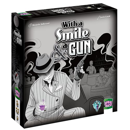 Spiel DAS!, with a Smile & a Gun – Würfeleinsetzspiel, spannendes Strategiespiel mit Ressourcen-Management und taktischer Stadtkontrolle, für 1 bis 2 Spieler ab 10 Jahren