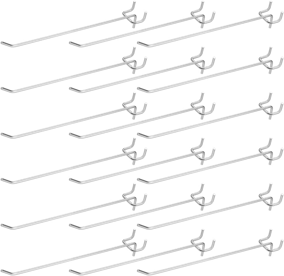 200 Pack of 8" Stainless Steel Wall Mounted Pegboard Shelf Hooks for Pegboards Storage Tools for Garage Office Kitchen Shop