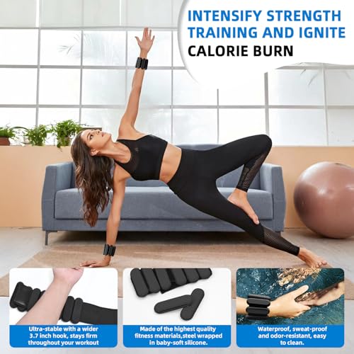 Image of Ankle Weights for Women and Men, Adjustable Wrist Weighted Training Bracelet for Home Gym Workout, Strength Training Walkin Running, Foot weights for exercise,2pc on Set