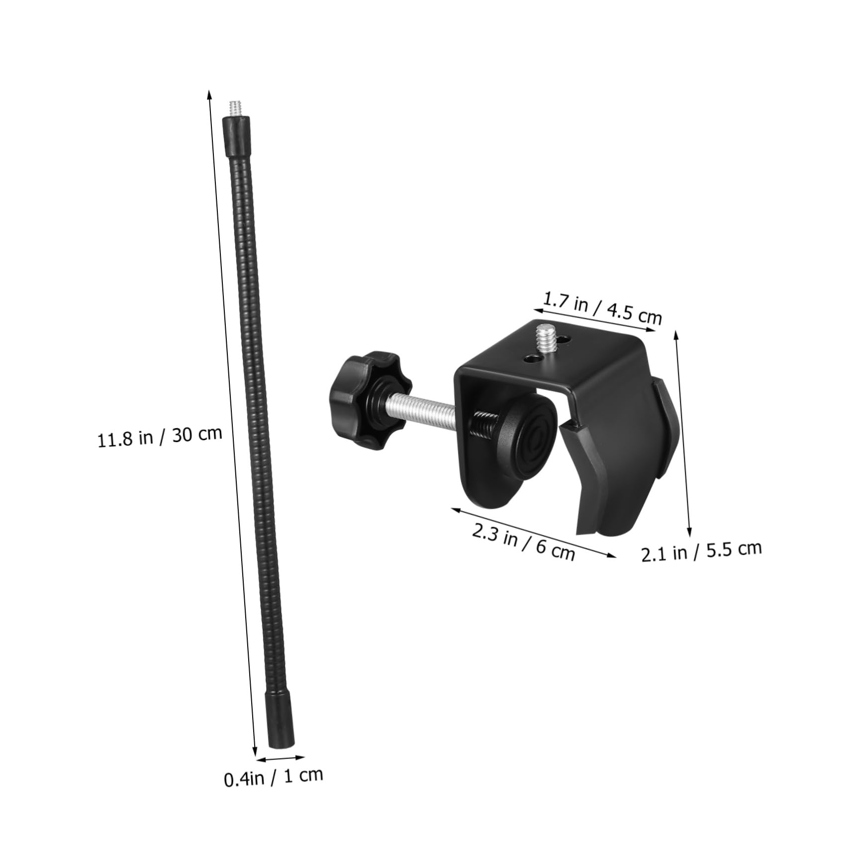 1Set Metal Microphone Stand Phone Holder with Gooseneck Clamp Flexibility Secure Grip Portable for Travel Compatible with Tablets and Phones