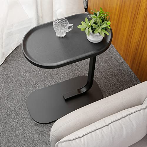 Mesa centro ovalada con escritorio de madera y marco metal 3