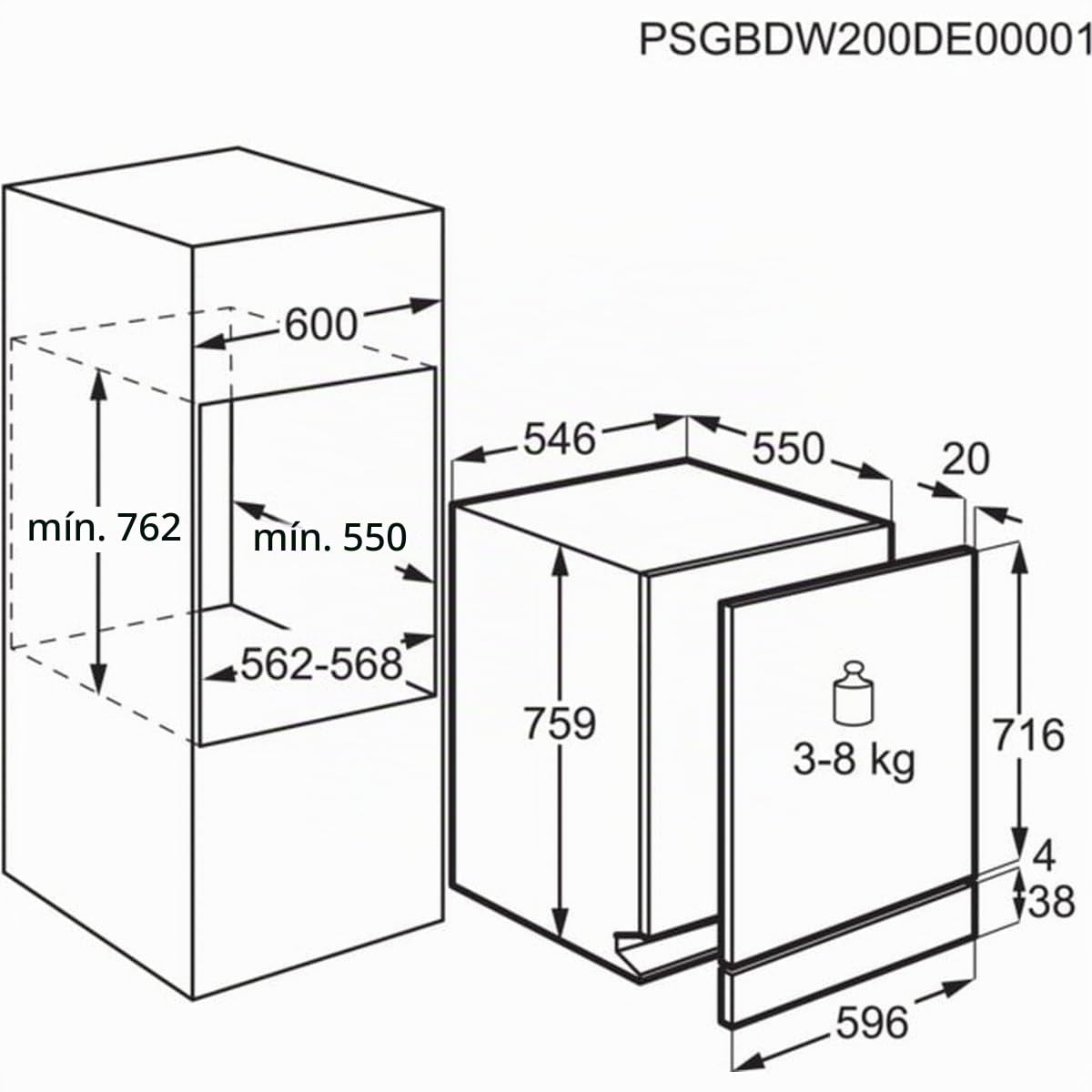 AEG FSE63307P lavavajilla Totalmente integrado 12 cubertería D