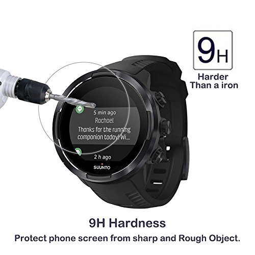 Uponew For Watch Suunto 9 Tempered Glass Screen Protector - [2 Pack] Full Coverage Hd Clear Anti-Bubble Anti-Scratch For Clear Film Tempered Glass Screen Protector For Watch Suunto 9 #TOP1