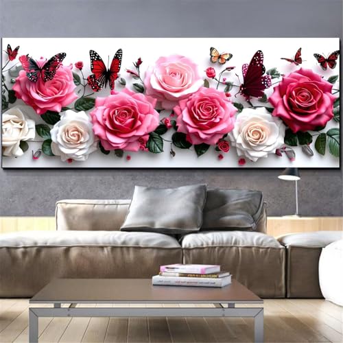 Kit Complet Diamond Painting Peinture Numéro Personnalisé Rose Strass 40x80cm Mefooge