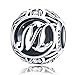 Produktbild Buchstabe M Anhänger 925 Sterling Silber Alphabet Initial CZ Charms Perlen kompatibel mit Pandora Armbändern