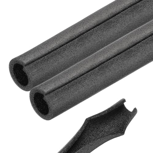 Rebower 2pcs Pipe Insulation Foam Tube 1-3/8" ID x 2.2" OD 2ft Black