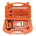 13 in 1 Multifunction Hacksaw Tool - Handheld Bow Saw Interchangeable Blades & Carry Case, with 8Pcs HSS Extra Steel Blades, Mini Hand Hack Saw Set for Metal Wood Plastic Tile Ceramic Cutting
