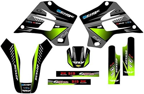 1995-2008 KDX 220 SURGE Green Senge Graphics Base Kit Compatible with Kawasaki