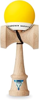 KROM Kendama Yellow Pop Toy - Increased Cognitive Abilities - Improves Balance, Reflexes and Creativity - Designed by a Professional for Beginners and Experts