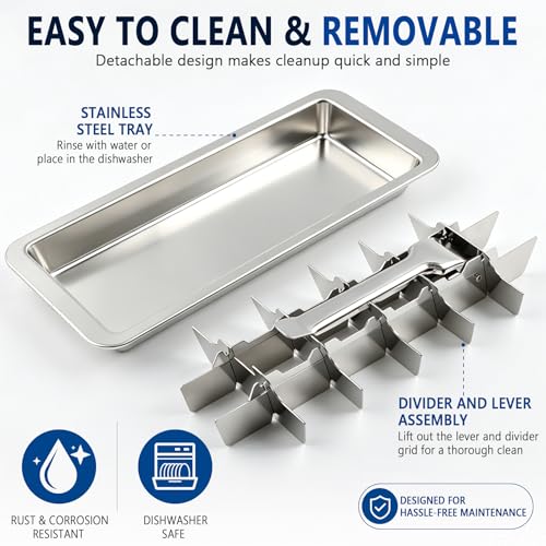 Bandeja para hielo de acero inoxidable, pack 2 miniatura 3