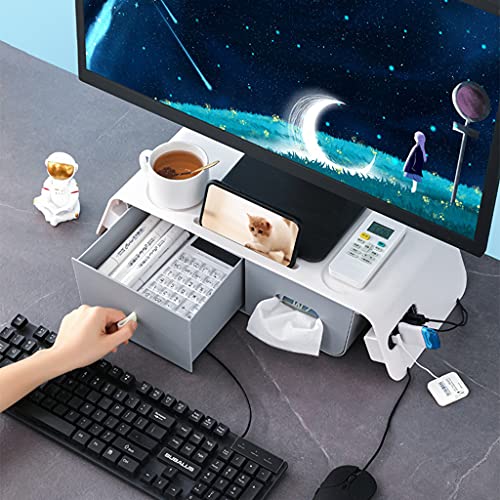 Rangement de bureau sans se pencher support de moniteur HIPS 4 USB - 5