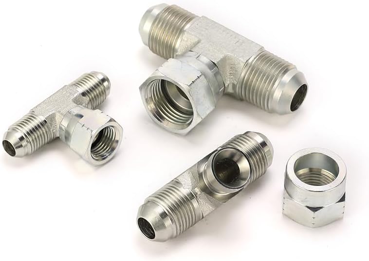 BJ, Hydraulic adapter, Male JIC-Female Swivel JIC-Male JIC branch tee adapter, Carbon steel adapter, 50pcs set (JIC 3/4)