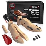 Medipaq Set of 2 Premium Pine Shoe Stretchers – UK Size 7-12 – Wooden Shoe Trees for Men with Cedar Balls & Storage Bag
