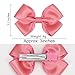 ZOLYCO Tiny 3 Inch Glitter Hair Bows Clips - Lined Boutique Alligator Hairpin for Baby Girls, Toddlers, and Little Teens - Kids Barrettes Set of 2 Small Stylish (Hot Pink)