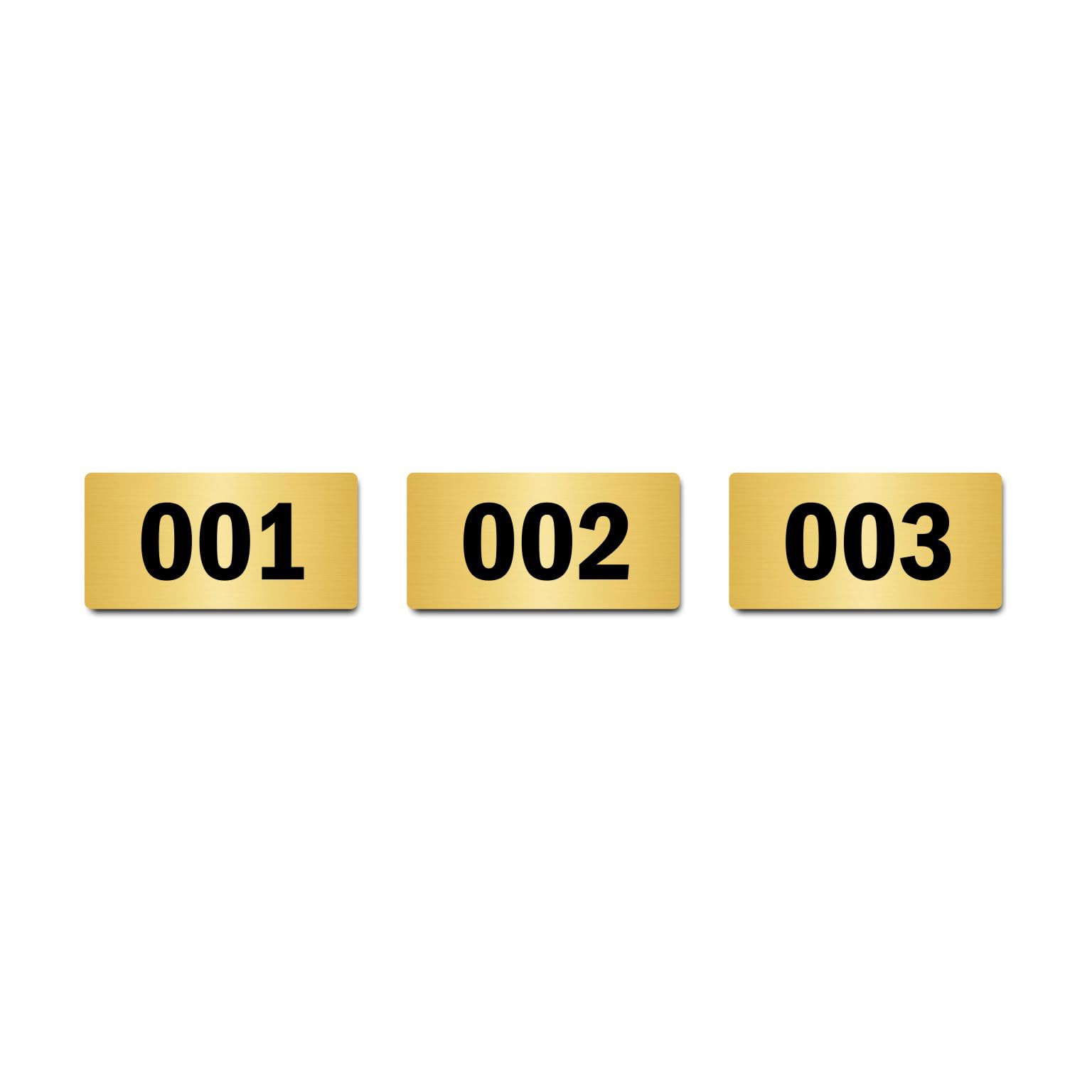 Door Numbers 001 to 003 Acrylic Board Small Gold Color 2mm Thick 4 x 2 Inches Pack of 3. Suitable for Ground Floor Buildings, Flats, Apartments, Racks, Shelfs for Arranging | Mindcraftz-image-40