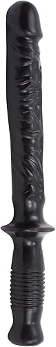 Doc Johnson Classic - The Manhandler - Consolador con mango - 14.5 pulgadas - 9.5 pulgadas de longitud utilizable - solo para adultos, negro