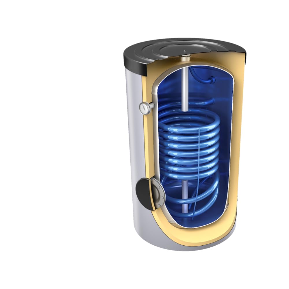 160 Liter Warmwasserspeicher mit 1 Wärmetauscher inkl. Isolierung und Versand