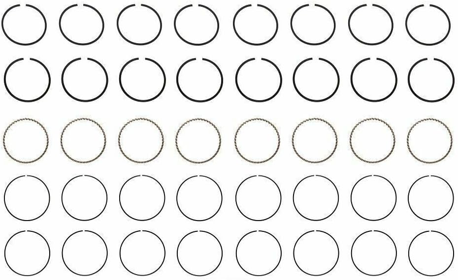 LowPricedAutoParts Engine Re-Ring Kit for 67-85 GM Chevrolet 5.7L 350 V8 | Standard Size Rings and Bearings, Full Gasket Set