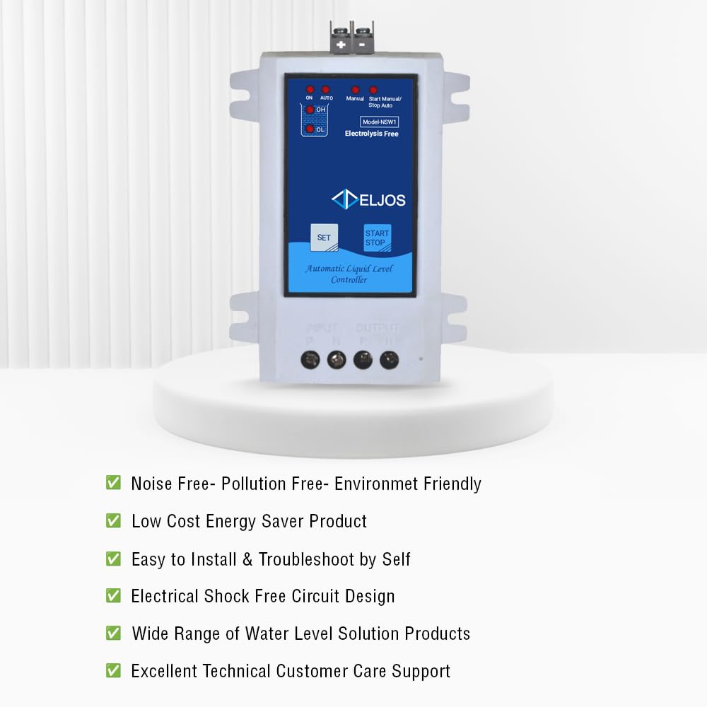Automatic Water Level Controller for Monoblock Pump 0.5HP–2HP | Single Phase 230V | Dry Run Protection+ Autol Level Cutoff| With 2 Float Sensor 4