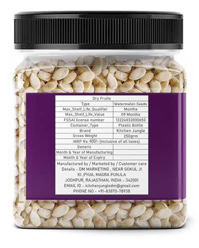 Image of Kitchen Jungle Raw Seeds Mix for Eating - 1kg - Chia, Sunflower, Pumpkin & Watermelon (250g*4 Pack) (Super Saver Combo)
