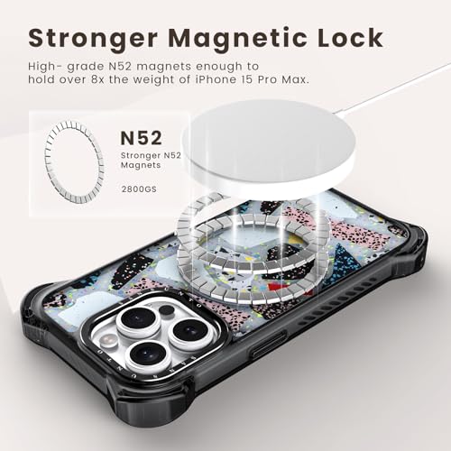 Sansunto Case for iPhone 15 Pro Max, Full Body Protection Ultra Impact [Compatible with Magsafe] Shockproof Slim Fit Protective Phone Case for Women & Men (Art Stone, for iPhone 15 Pro Max) - image 3