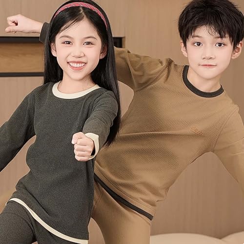 Little Boys Girls Block Color Thermal Shirt Toddler Kids Long Sleeve Crewneck Casual Sweatshirt Fall Winter Warm Trendy Tops2