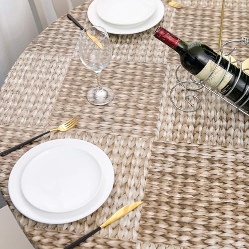 Pioggia Oval Vinyl Fitted Tablecloth with Flannel Backing Elastic Table Cloth Waterproof Oil-Proof Plastic Table Cover Best for Up to 42" x 60" by Pioggia - Used condition - Image 2