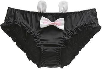 Womens Silk Underwear Cute Bow Panties Lace Trim Ruffle Bikini Briefs Stretch Soft Lolita Bridal Lingerie Panties