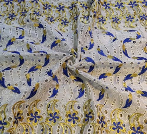 Tissu coton brodé or métallisé pour coudre des vêtements sans transparence