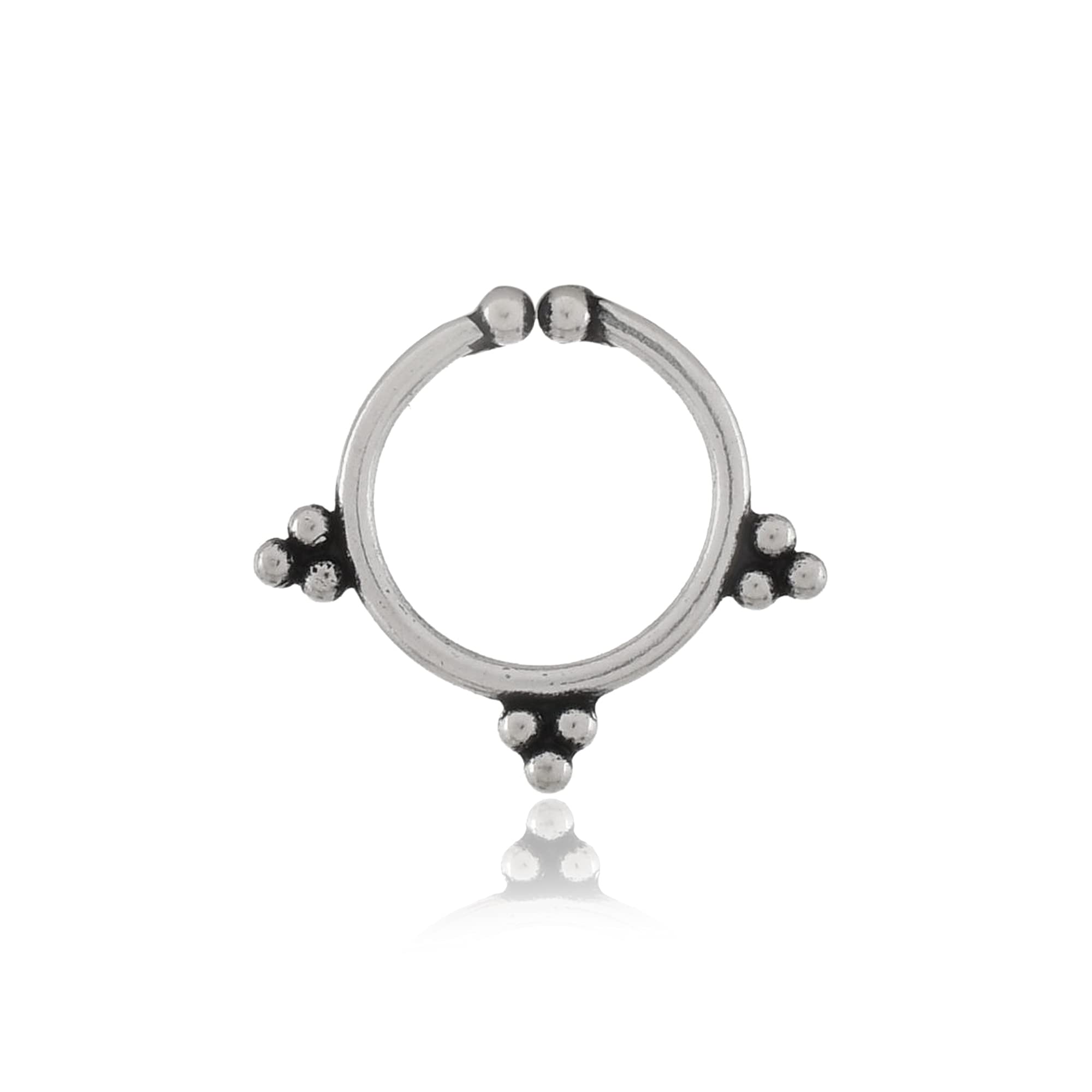 NEMICHAND JEWELS Pure 925 Sterling Silver Septum Nose Rings For Women - Non Pierced nose (SS-NR-18) (B09DZ5FF78) Amazon Price History, Amazon Price Tracker