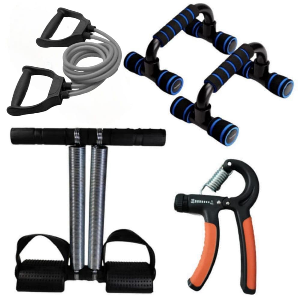 Vuvail Tummy Trimmer Double Spring| Push-Up Bar| Hand Gripper| Resistance Band Combo Set| Home Gym Workout Kit for Men and Women| Strength| Core| Chest| Grip| Abdomen & Flexibility Training (B0D1968SQN) Amazon Price History, Amazon Price Tracker