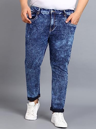 Image of Urbano Plus Men's Regular Fit Washed Jeans Stretchable