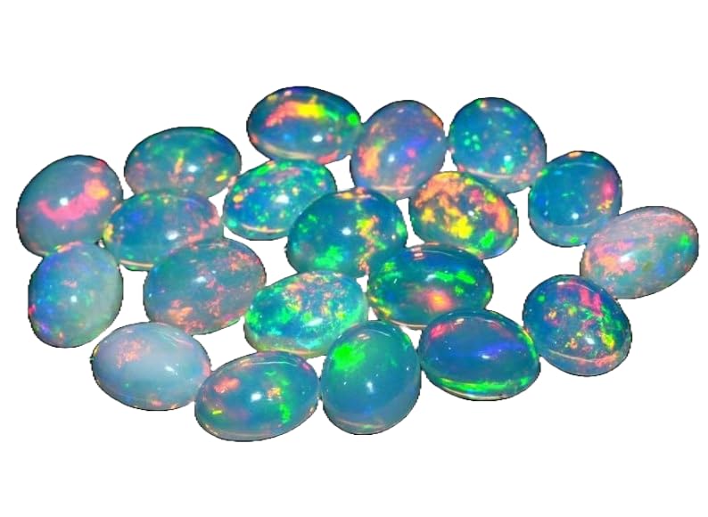 Opale éthiopienne naturelle, cabochons 6-8MM pour fabrication bijoux multi feu