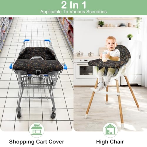 Shopping Cart Cover for Baby Unicorn Castle 2 In1 High Chair Cover Universal Fit Grocery Cart Cover for Baby Girl Shopping Cart Seat Covers Machine Washable