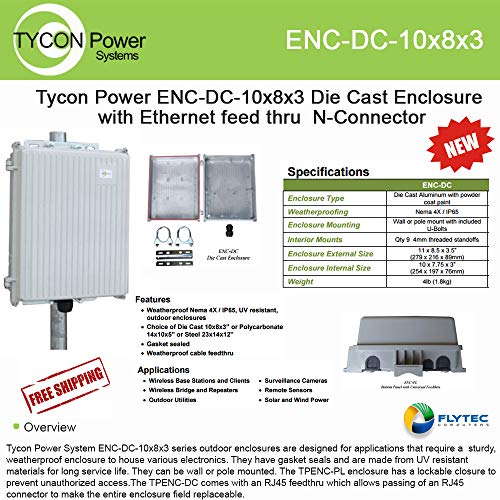 Tycon Power Systems - ENC-DC-10X8X3 - Die Cast Aluminum Outdoor Enclosure