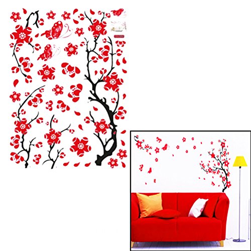 Gosear Romántico Flores y Mariposas PVC extraíble Decorativa Pared Pegatinas Decals Auto Home decoración Bricolaje