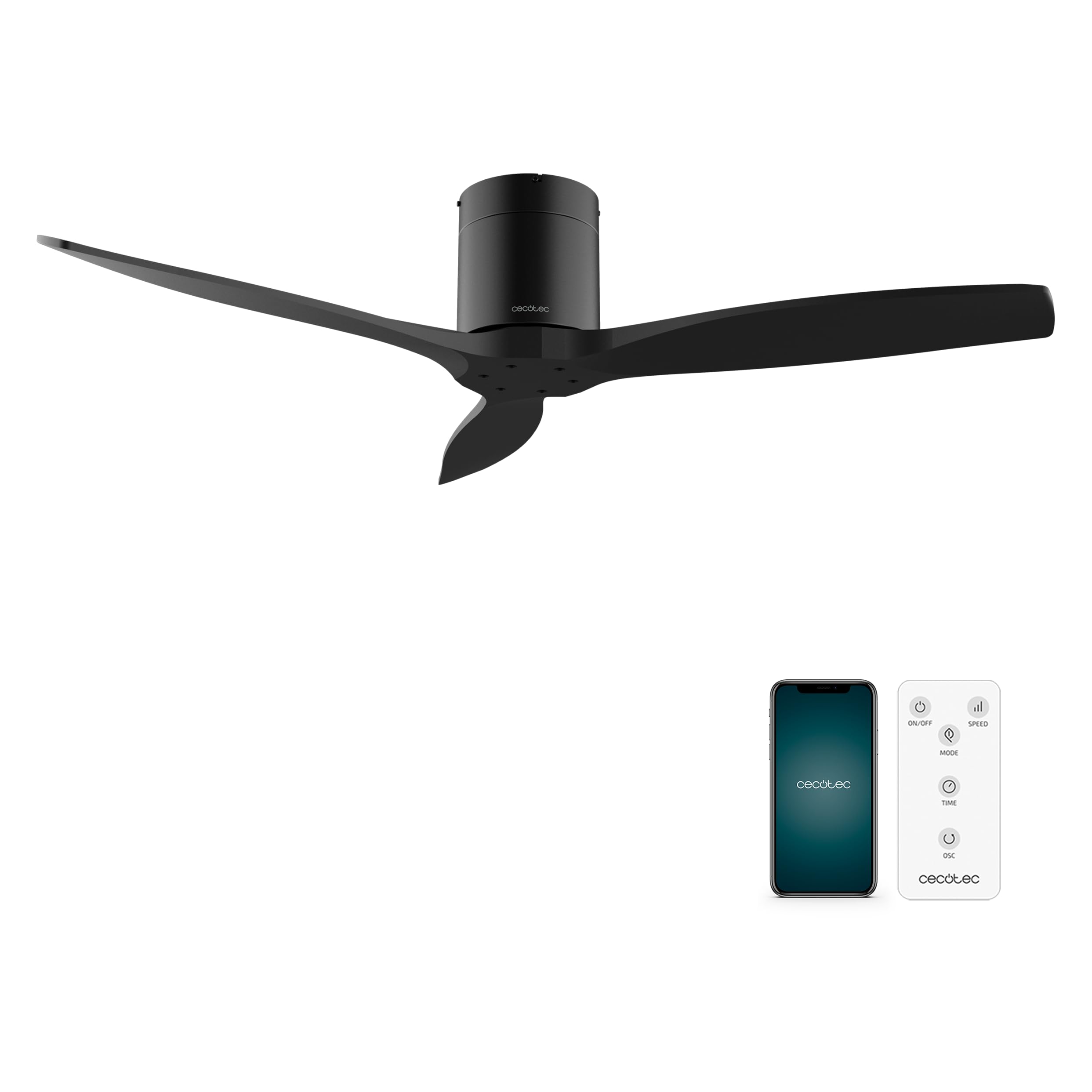 Cecotec Ventilador de Techo con Mando EnergySilence Aero 5500 Aqua Black&White Connected. Motor DC 40W, Diámetro 132cm, 3 Aspas, Bajo consumo, Wifi, Exteriores, Temporizador, Verano e invierno — view 10