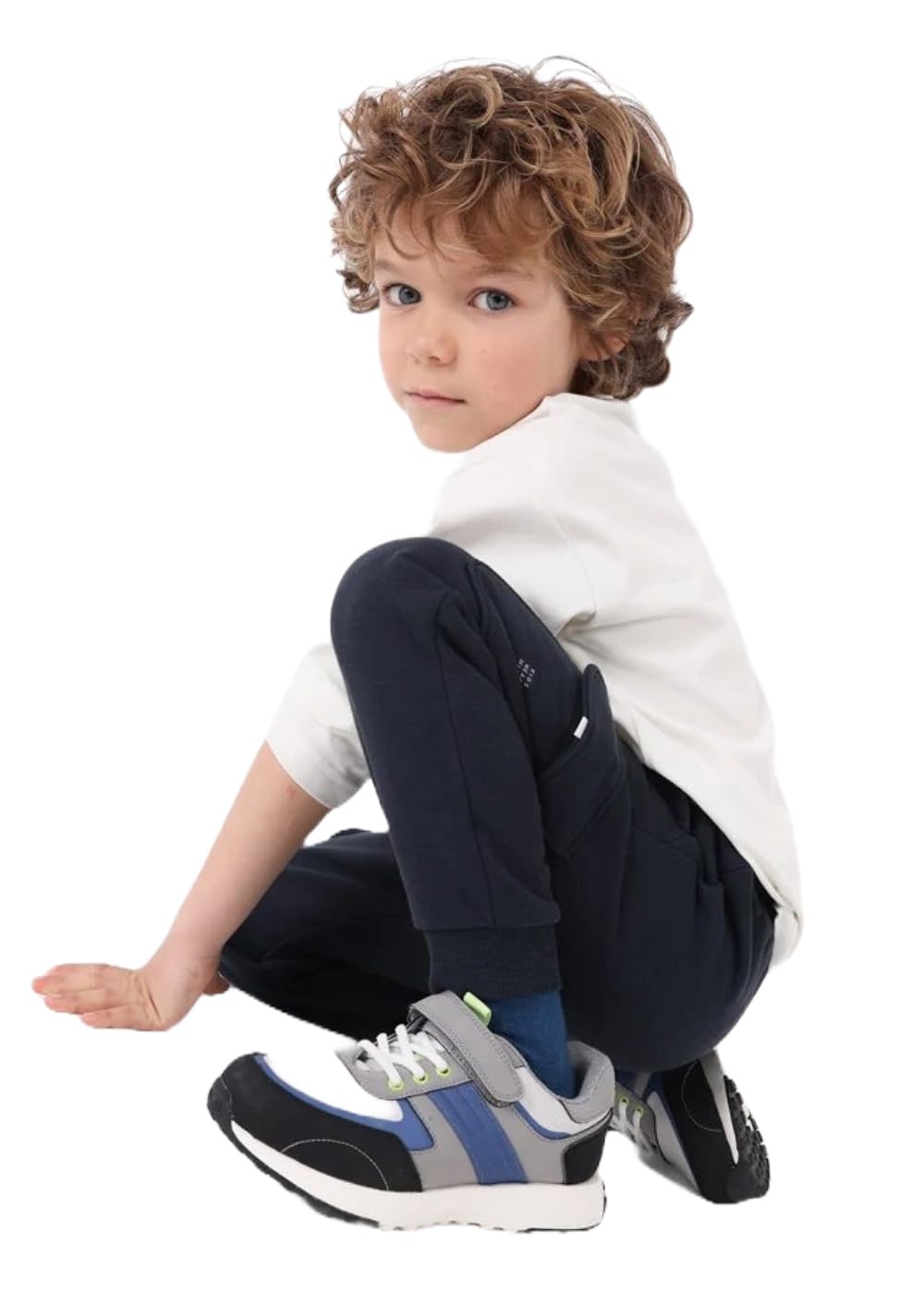 Generico Pantalone Jogger Cargo per Bambino e Ragazzo in Cotone Felpato, Vita Elasticizzata, Tasche Laterali, Stile Casual Sportivo Molto Versatile, 4522