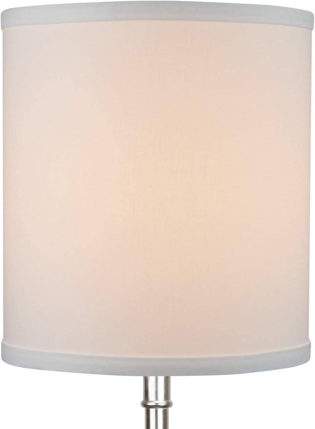 FenchelShades.com Lampshade 9" Top Diameter x 9" Bottom Diameter x 10" Height with Washer (Spider) Attachment for Lamps with a Harp (Linen White)