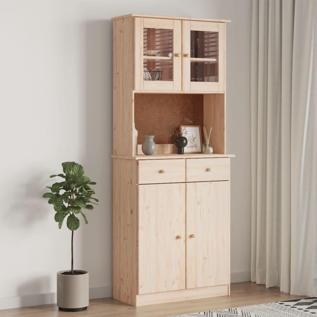 Meuble salon buffet cuisine bois massif armoire de rangement 77 x 35 x 188 cm