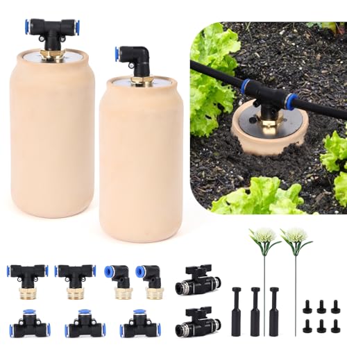 2pcs 3.1x3.1x6in 17oz Drip Irrigation System Olla Watering System Insert Devices for Vacation Garden Use Terracotta Olla Pots Automatic Tree Waterer Plant Watering Devices