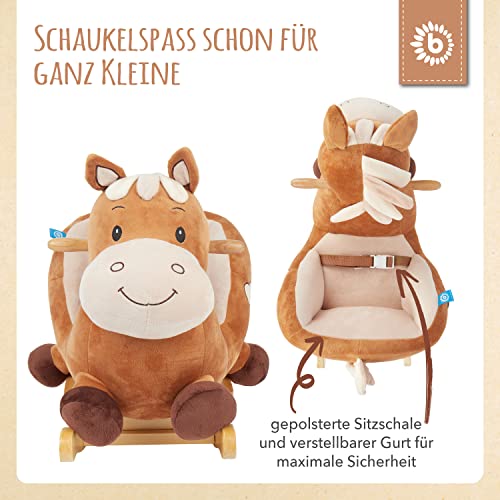 Bieco Plüsch Schaukelpferd Calimero 60 cm mit Sicherheitsgurt
