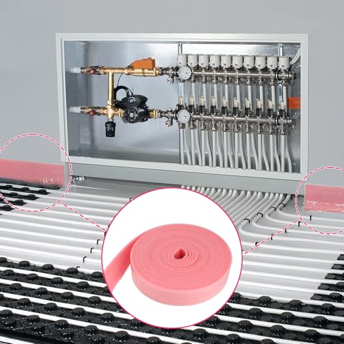 2 Stück Randdämmstreifen für Ausgleichsmasse Selbstklebend 50mmx5mmx10m Dehnfugenband Dämmstreifen Estrich Randstreifen Randdämmung Behnfugenband Entkopplungsband für Fußbodenheizung und Wänden(Rosa)