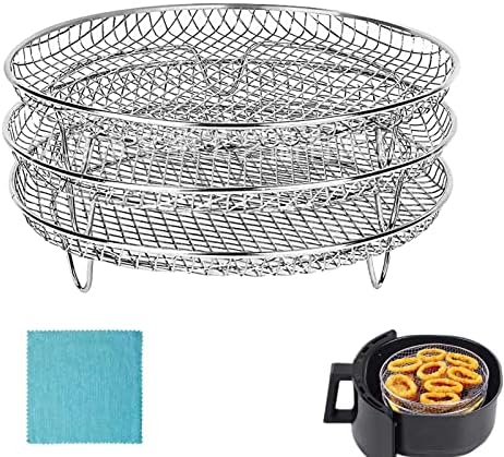 3-teiliges Airfryer Rost Set - Edelstahl Gestelle Für Heißluftfritteusen 4.2-5.8QT