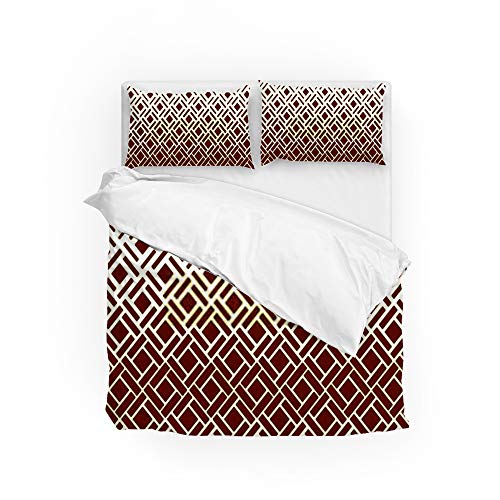 Parure de lit housse de couette Queen Size facile d'entretien et douce - 2