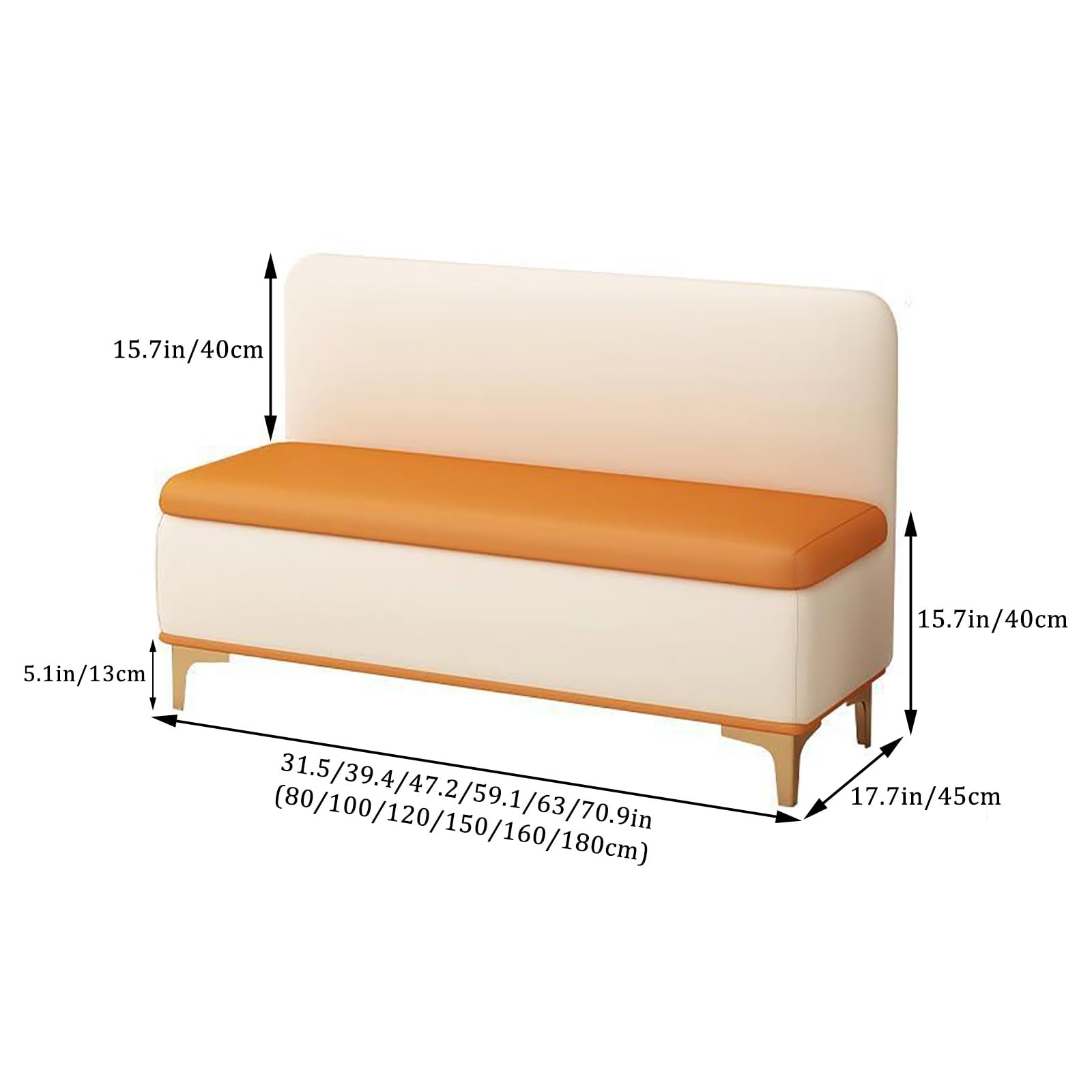Massivholzbank mit hoher Rückenlehne, gepolstertes Schuhregal, Ottomane für Wohnzimmer, Büro, Flur, Maße: 80 cm, optionale Aufbewahrung