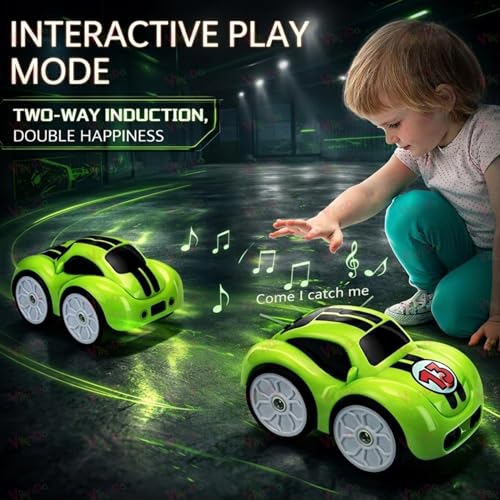 Image of VikriDA Magic Induction RC Sensor Car with 2.4GHz Remote Control, Smart Music & LED Lights, Line Sensing Infrared Following Mini Car, Educational Racing Toy for Boys & Girls