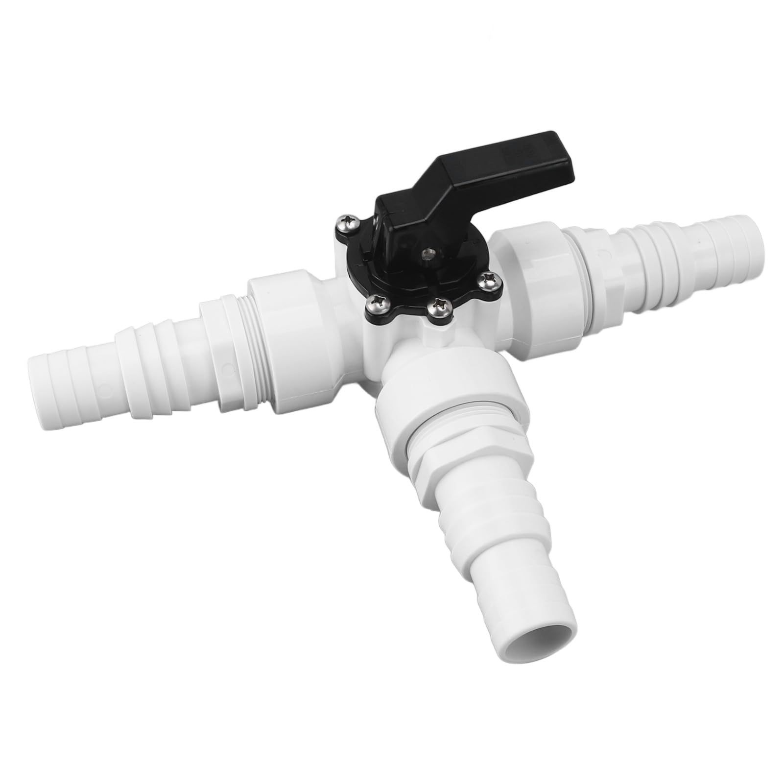 Cryfokt Adaptador de Manguera de 3 Vías, PVC Multifuncional ABS para Desvío de Agua, Rosca Hembra de 1,25 Pulgadas y 1,5 Pulgadas