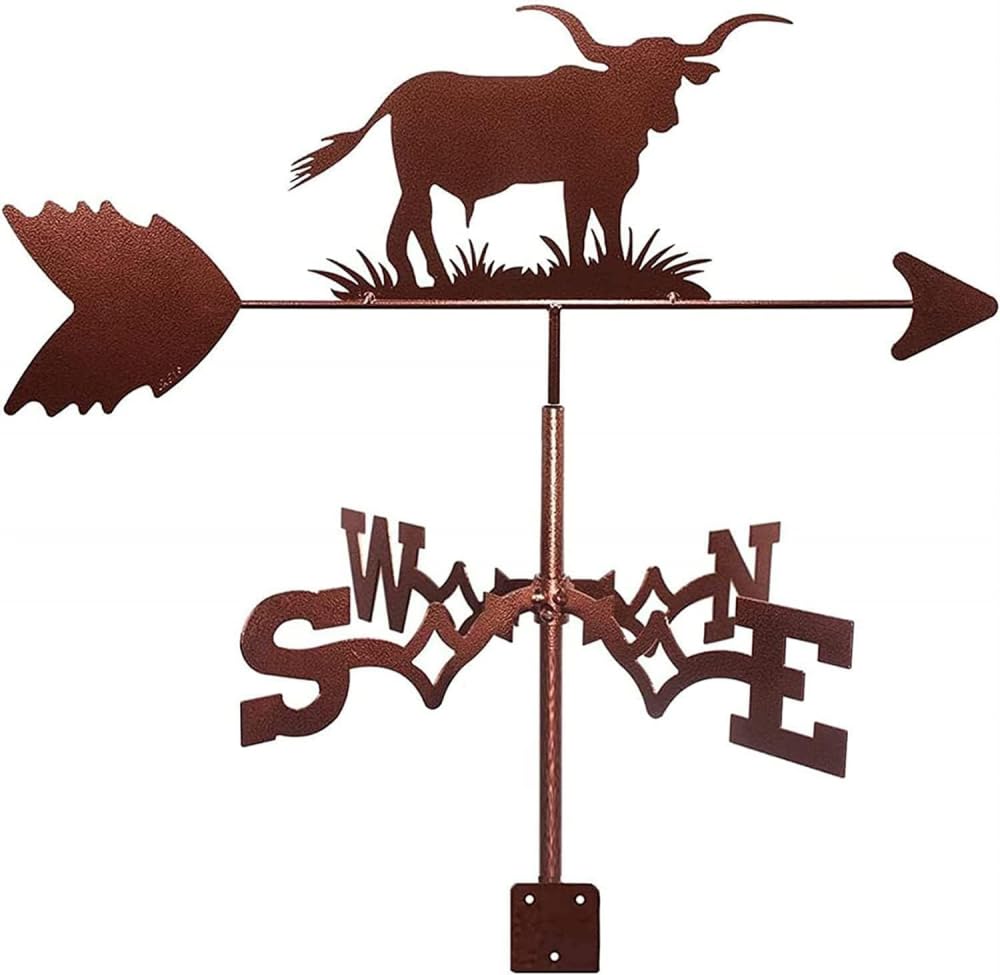 TAXXII Wind Vane Weathervane Windblown Metal Weather Vanes with Direction Indicator Outdoor Bracket Weathercock Measuring Tool Garden Courtyard Decoration